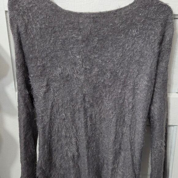 Design Lab Lord & Taylor Woman's Grey Mo Hair Wrap Sweater size XS - Picture 8 of 8